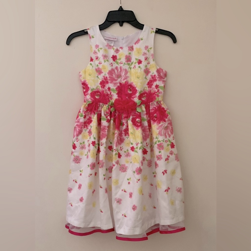 Ashley Ann Formal White Floral-Print Sleeveless A-Line Occasion Dress